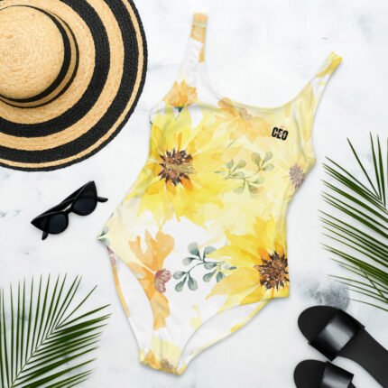 Women's one piece swimsuit in a stylish design, providing comfort and support for all body shapes, ideal for beach and poolside wear.