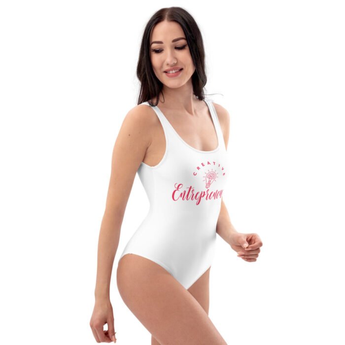 Creative Entrepreneur women's One-Piece Swimsuit with scoop neckline, ideal for confident beachgoers.